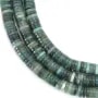 Moss agate heishi rondelle 1.5x6mm x 39cm