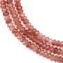 Faceted roundel strawberry quartz 2x4mm x 38cm