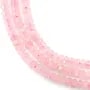 Faceted round rose quartz 2x4mm x 37cm
