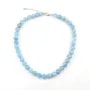 Collier Aigue Marine 10mm - Argent 925 rhodié x 1pc