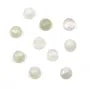 Cabujón piedra luna blanca redondo 5.8-6.1mm x 1pc
