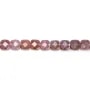 Square faceted red ruby 6mm x 39cm